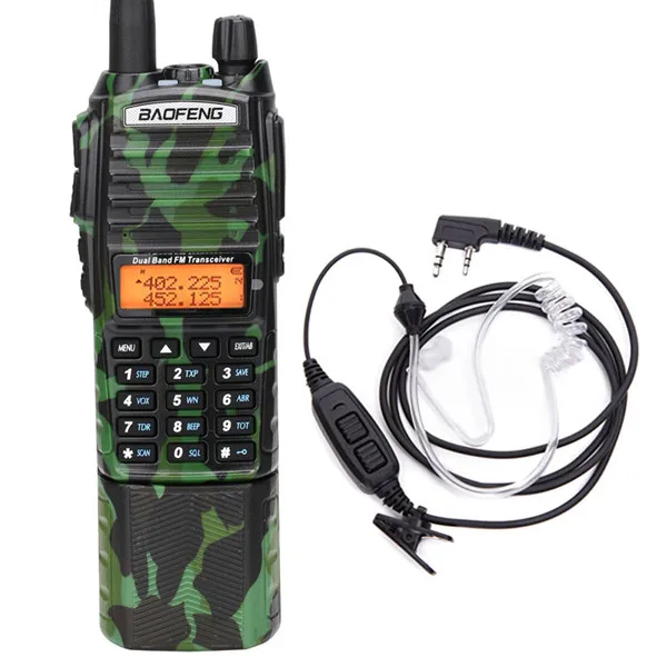 Baofeng UV-82 Plus Tri-power 8 Вт/4 Вт/1 Вт 3800 мАч батарея 2-PTT VHF UHF Двухдиапазонная U.S Army Tactical Ham Радио рация - Цвет: add special headset