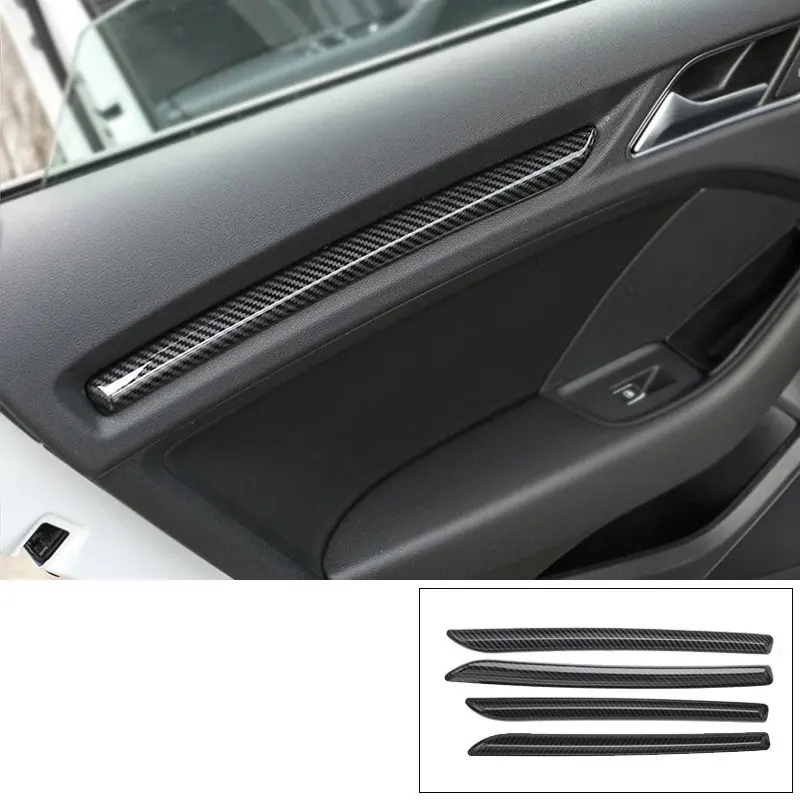 Для Audi A3 2014 2018 1 комплект углеродное волокно ABS Автомобильная Боковая дверь полоса