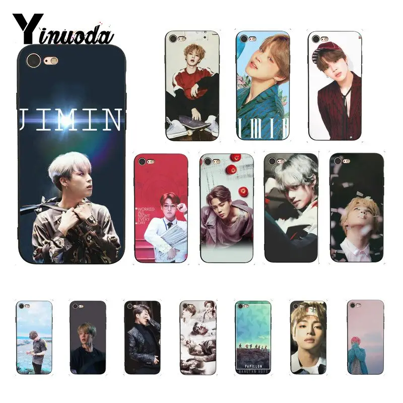

Yinuoda bts bangtan boys jimin Custom Photo Soft Phone Case for iPhone 8 7 6 6S 6Plus X XS MAX 5 5S SE XR 10 Cover