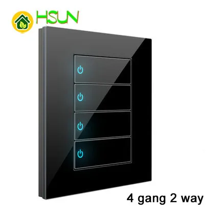 4gang 2way 86 Тип, черный переключатель из закаленного стекла, 1, 2, 3, 4 комплекта, 1, 2 варианта, Переключатель точки ящерицы, Comuter, ТВ, телефонная розетка, Бытовой настенный переключатель - Цвет: 4gang 2way