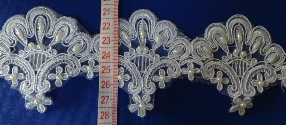 

7.5cm organdy polyester embroidery framed beaded and sequined lace,wedding accessories lace,veil trim,XERY027B