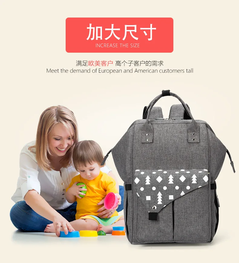 Мумия рюкзак на молнии большой емкости дорожная сумка для беременных Детская сумка для пеленки многофункциональная сумка для кормления рюкзак уход за ребенком