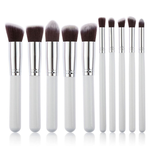 Arrive 10 pcs Synthetic Kabuki Makeup Brush Set Cosmetics Foundation blending blush makeup tool