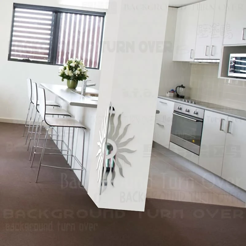 Creative Sun mirrored edge & corner guards house ornaments steel