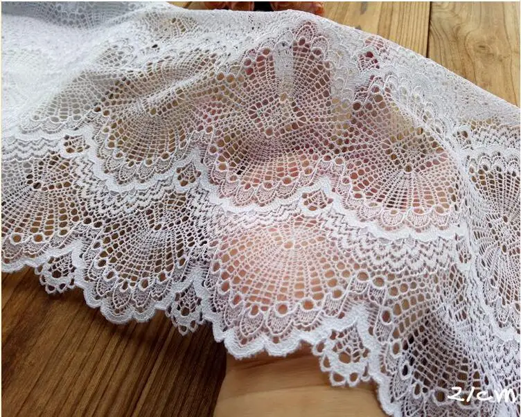 

5 Meters 21cm Super Wide Handmade 3D Scallop Patchwork Material Hot Lace Ribbon Elastic Lace Trim DIY Sewing & Home Decoration