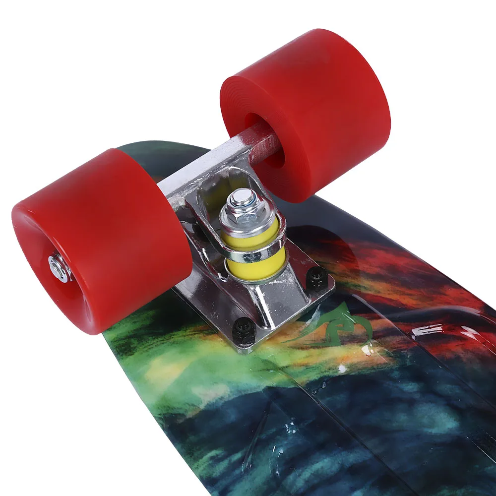 22 Inch Printing Pattern Four-Wheel Long Skateboard PP Board Deck Skate Board Shock Resistant Skateboard For Kids Adults