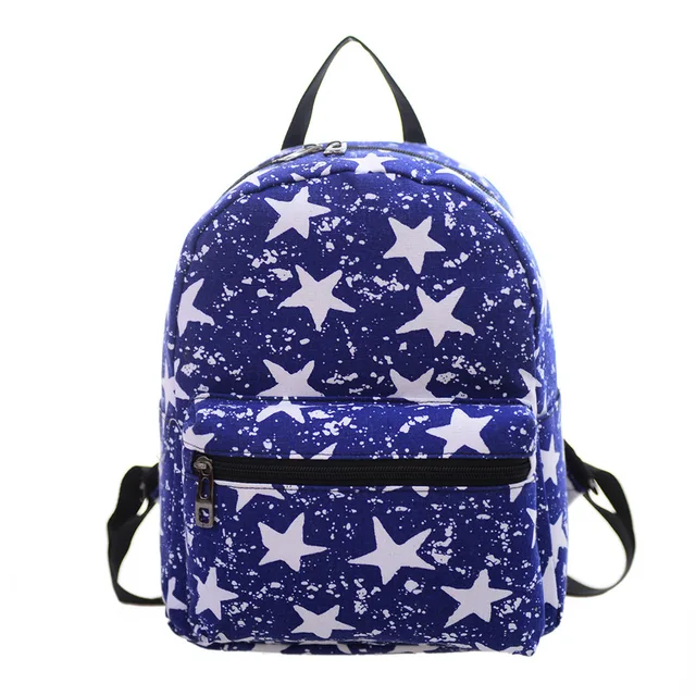 Printing Stars Blue Backpacks Fashion Hot Men Women Boys Girls Mochila