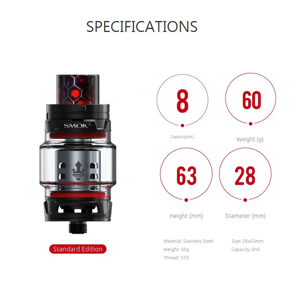 Original SMOK TFV12 PRINCE Atomizer with 8ml Capacity Top filling electronic cigarette TFV12 Prince tank VS SMOK TFV8 atomizer Original SMOK TFV12 PRINCE Atomizer with 8ml Capacity Top filling electronic cigarette TFV12 Prince tank VS SMOK TFV8 atomizer