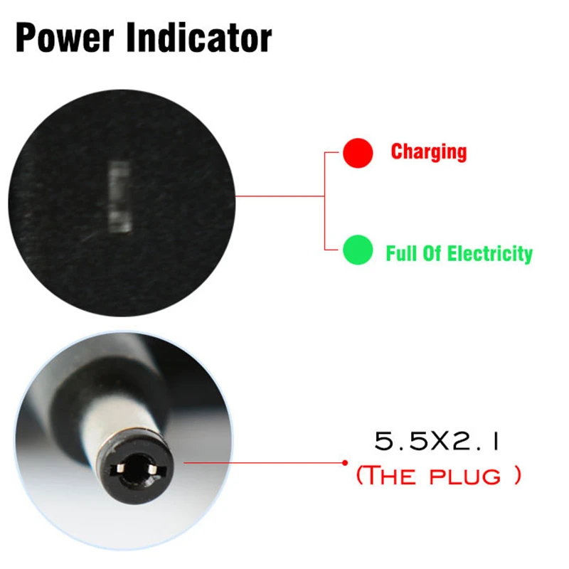 Battery Charger Adapter 1pcs KingWei Adapter DC 12.6V 2A AC 100-240V Converter Adapter 18650 Lithium Battery Charger Power Supply EU UK US Plug Black