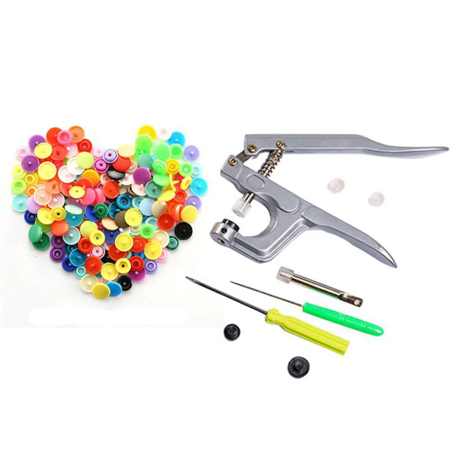 

1.2CM Candy Color Plastic Combined Buttons for DIY Children Cloth Bids Fastener Snap Pliers Press Sewing Craft Tool Snap Button