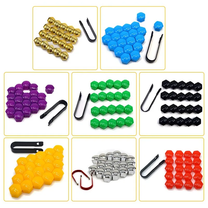 

20pcs/set 17mm Universal Hub Nut Car Wheel Center Nut Cover Bolt Cap With A Tool For A6L A4 A6 A4L Q5 A5 A8 TT A3