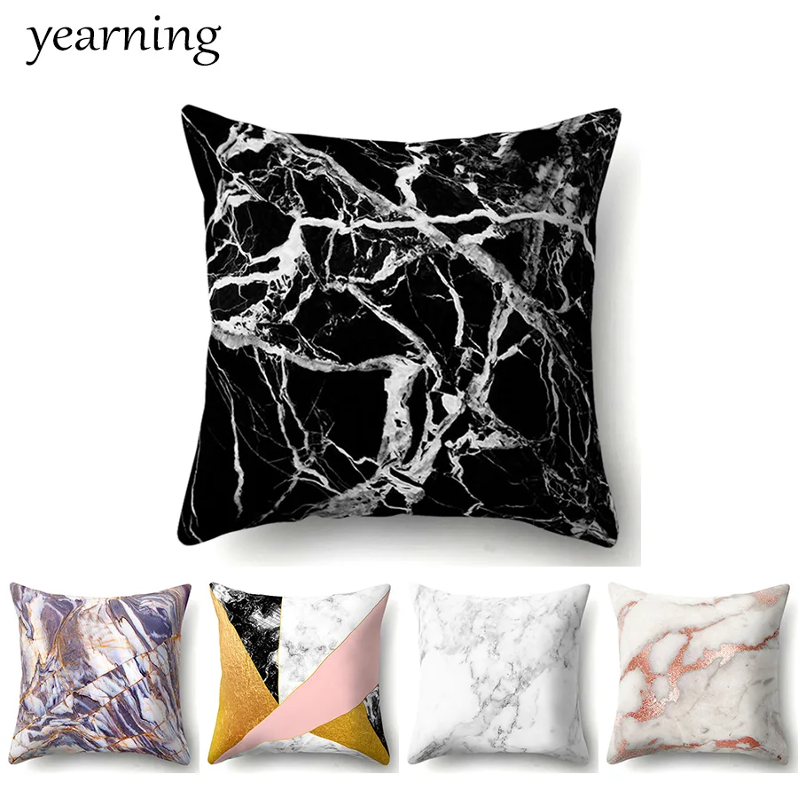 

Stone Texture Pattern Cushion Cover Marble Granite Print Polyester Pillow Case Decoration Home Bedroom Office Throw Pillow Cover