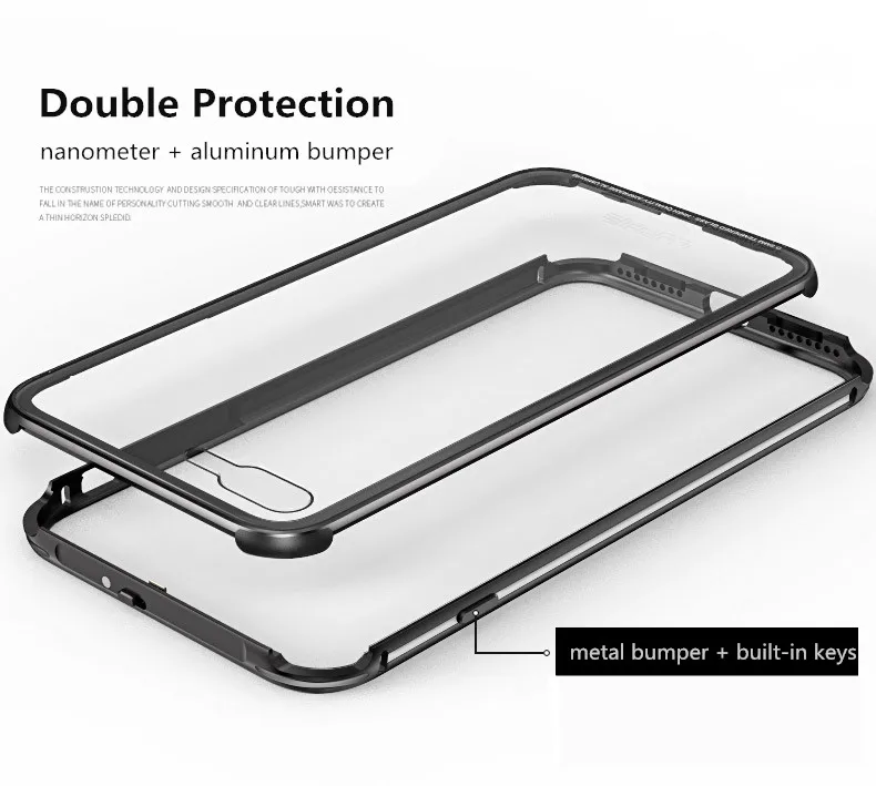 iphone metal bumper tempered glass case (7)