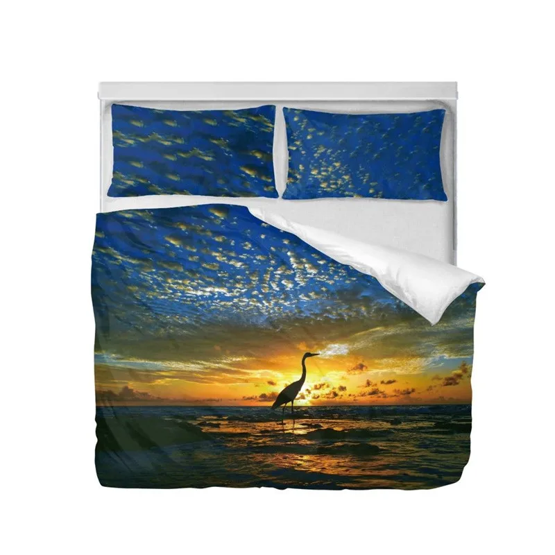 طقم سرير الأزياء بارد كرين الحيوان الذئب الطباعة أغطية لحاف الملكة حجم مزدوج غرفة نوم الديكور سرير مريح مجموعة 3 قطعة