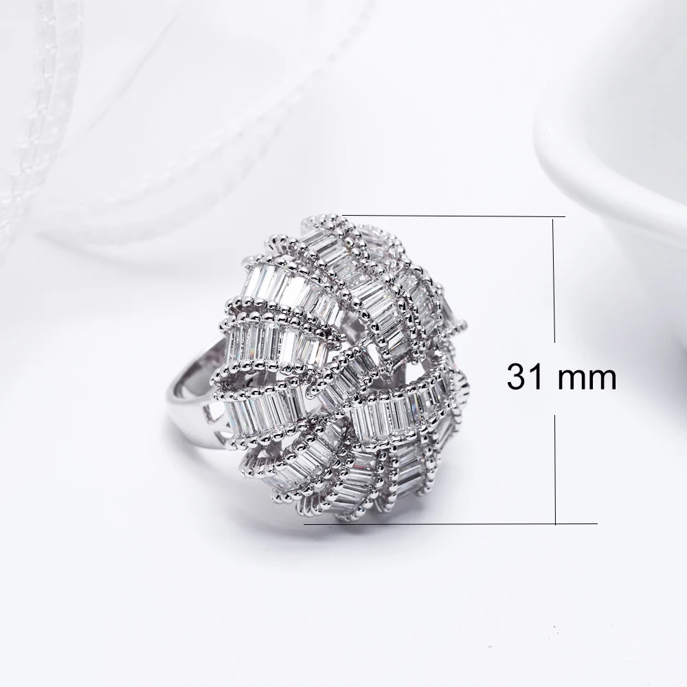 Limited quantity sale Large bontique ring for party bright cubic Zircon luxury rings big women jewelry