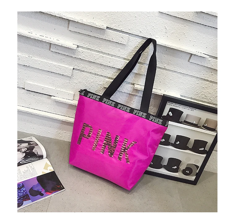 Оксфордская Женская многофункциональная уличная спортивная сумка с буквенным принтом, тренировочная спортивная сумка, спортивная сумка, сумка для фитнеса, розовая Женская спортивная сумка