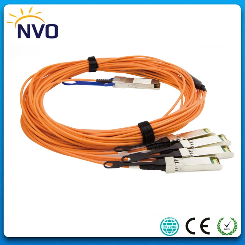40G QSFP+ 4* программированием в производственных условиях+ 1 M(3ft) OM2 активный оптический кабель, 40G QSFP+ to 4x10G SFP+ Breakout активный оптический кабель