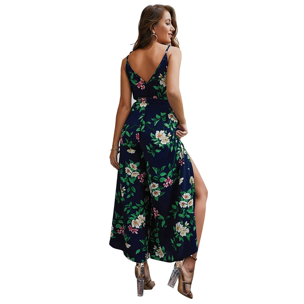 Summer Jumpsuit Women 2019 Fashion Sleeveless Strap Sexy Overalls Rompers Female Boho Style Floral Print Jumpsuits Plus Size Summer Jumpsuit Women 2019 Fashion Sleeveless Strap Sexy Overalls Rompers Female Boho Style Floral Print Jumpsuits Plus Size