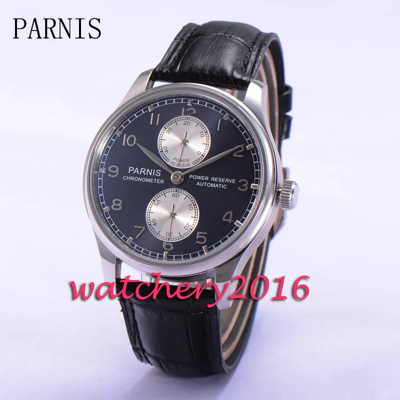 

43mm Parnis Blue Dial stainless steel automatic mechanical movement watch Power Reserve Automatic Movement Men's Wrist watch