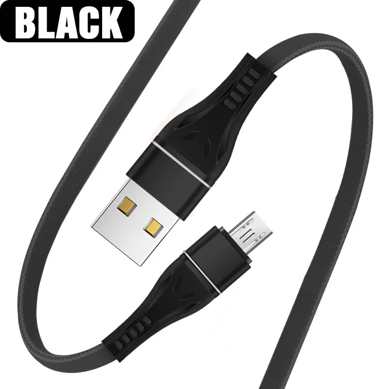 Micro USB кабель 1 м Быстрая зарядка 3,0 кабель для передачи данных usb type-C кабель USB для samsung huawei Xiaomi линия зарядного устройства для мобильных телефонов - Цвет: For Micro Black