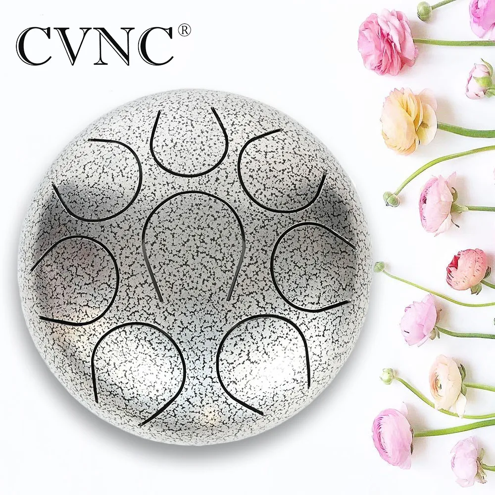 

CVNC Steel Tongue Drum Handpan 8 Notes, 8inch , FREE Bag and Mallets