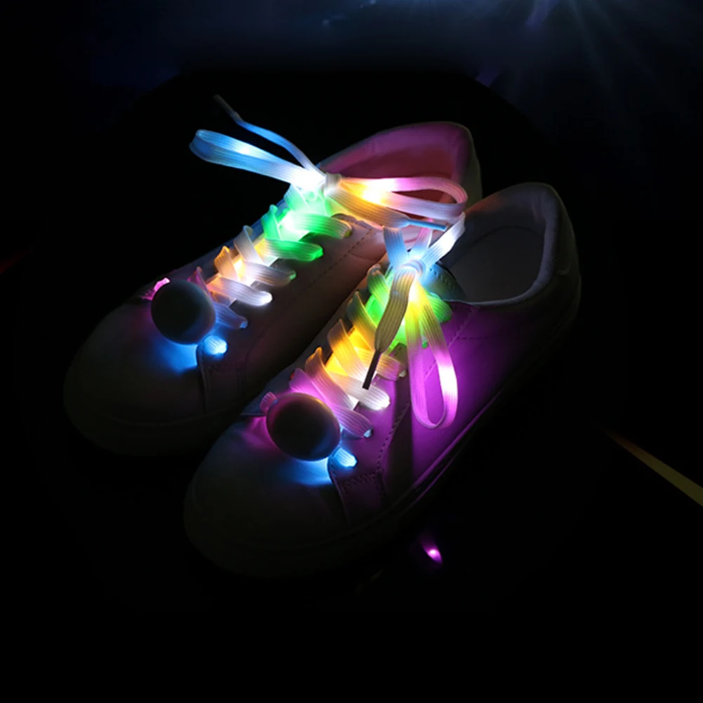 1 пара светодиодная светящаяся вспышка нейлоновые шнурки для обуви вечерние шнурки для бега диско