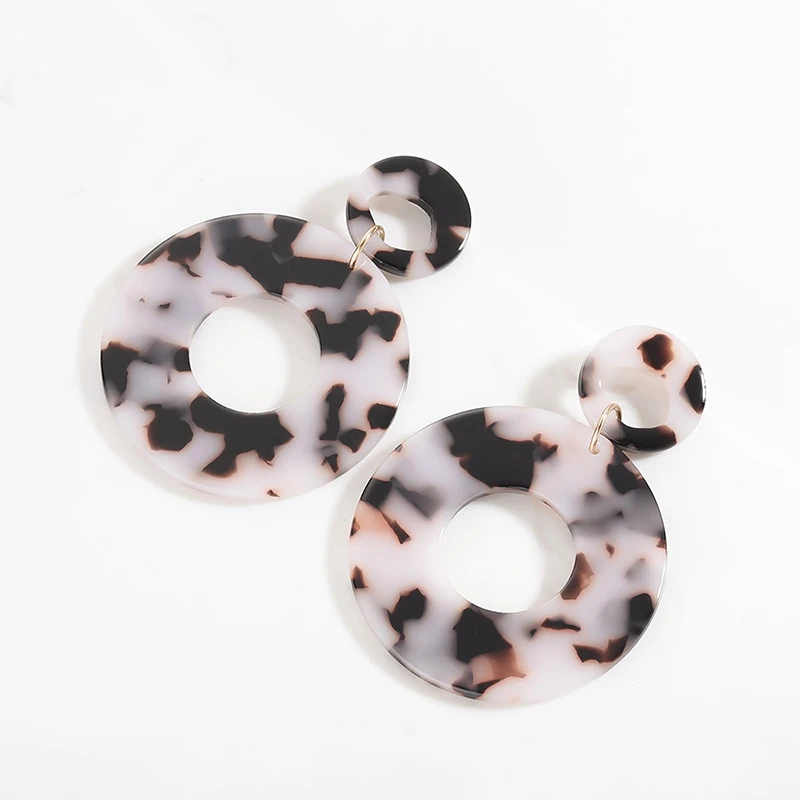 Новые трендовые леопардовые Черепаховые серьги-капельки с геометрическим ацетатным покрытием, акриловые серьги для женщин, ювелирные аксессуары, подвески