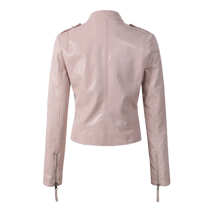 Ftlzz Новинка Женская куртка из искусственной кожи пальто короткий дизайн Epaulet на