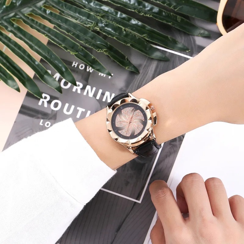 

2019 Best Selling Watch Fashion Women Watches Luxury Crystal Flower Leather Quartz WristWatches Dropshipping Relogio Clock Saat