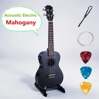 

Ukulele 21 23 26 Inches Soprano Concert Tenor Acoustic Electric pick up Guitar 4 Strings Black Guitarra Handcraft Mahogany Uke