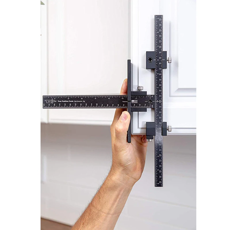

Cabinet Hardware Jig True Position Tool Fastest And Most Accurate Knob & Pull Jig Wood Drilling Dowelling Hole Saw Master Syst