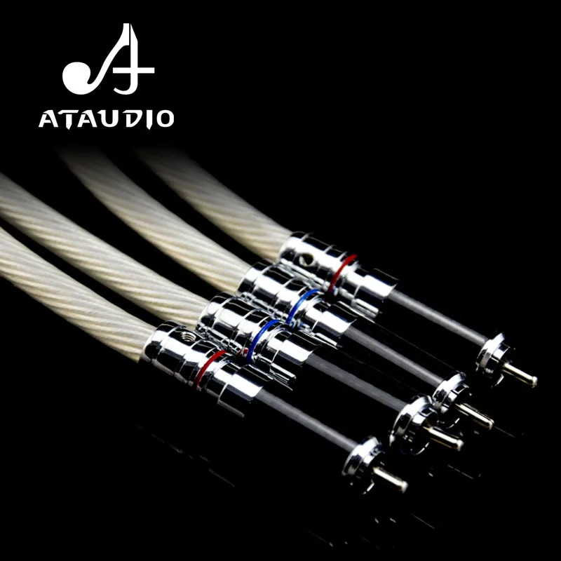 ATAUDIO Hifi посеребренный 2 RCA кабель высокого качества чистая OCC крышка с серебряным
