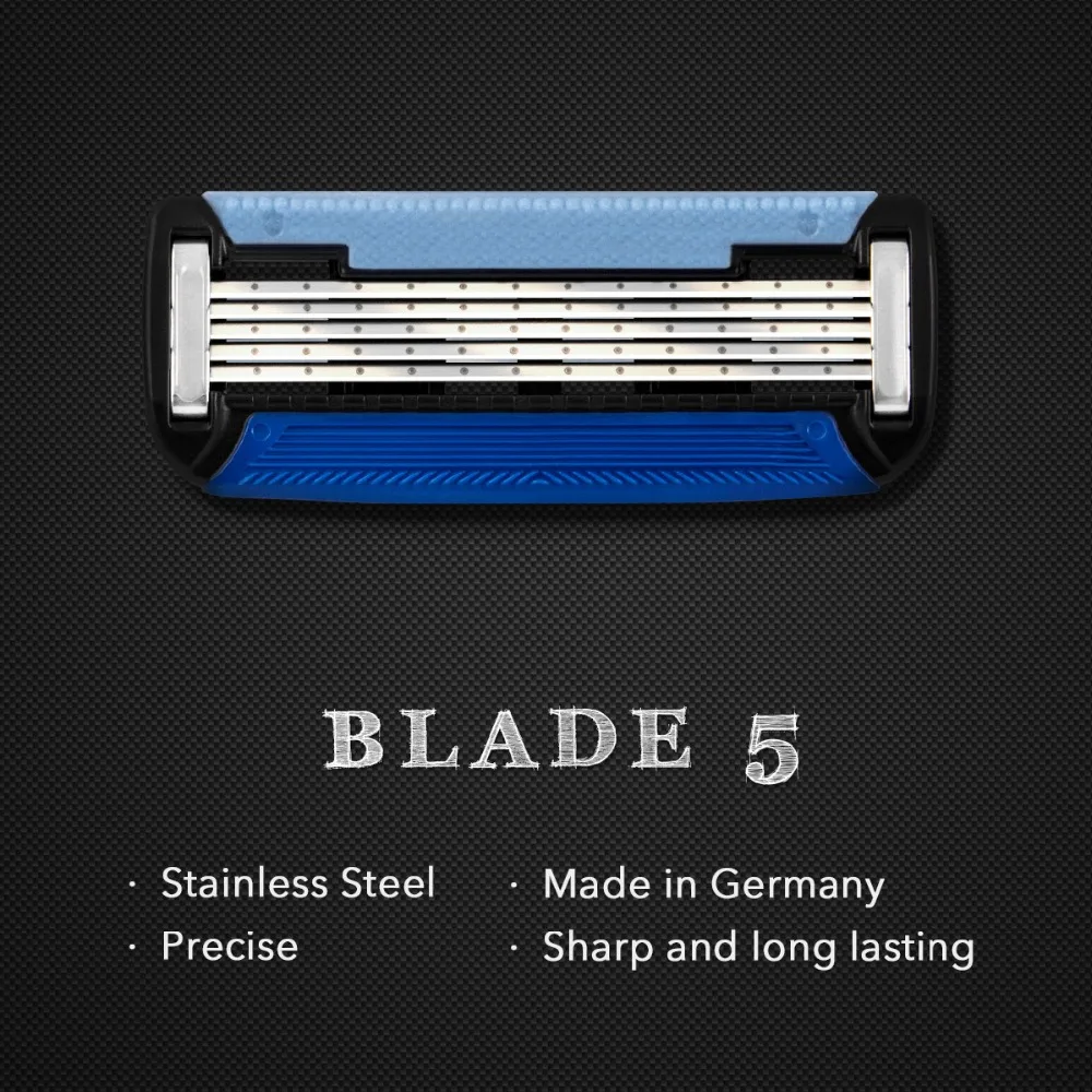Qshave Черный Персонализированные Человек Ручной Бритья Бритвы с Trimmer Blade (1 шт. Паук