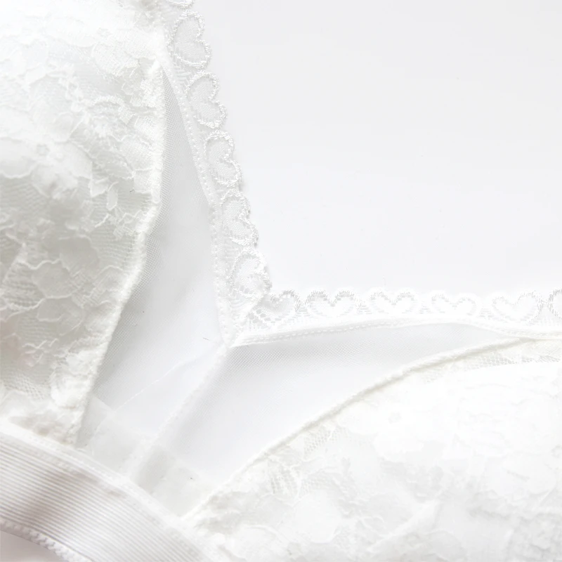 NEW Sexy Women Cropped Tops Lace Padded Bra Fashion Wireless Tube Tops 3/4 Cup Brassiere Underwear Detachable Pad Bra