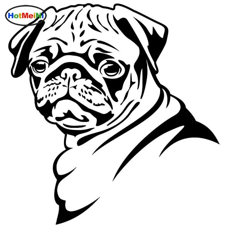 

HotMeiNi Pug Dog Car Stickers Funny Cute Vinyl Decal Car Styling Bumper Accessories 13.8*14.5CM