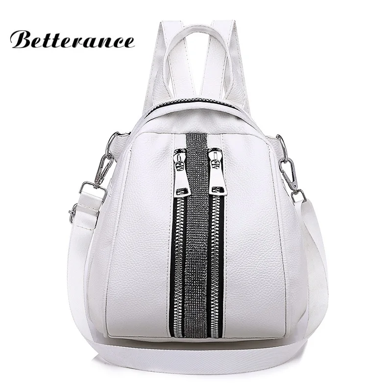 Betterance ladybag mochila libro bolsos де piel para mujer bolsas feminino ombro женские pu рюкзак с двойной молнией