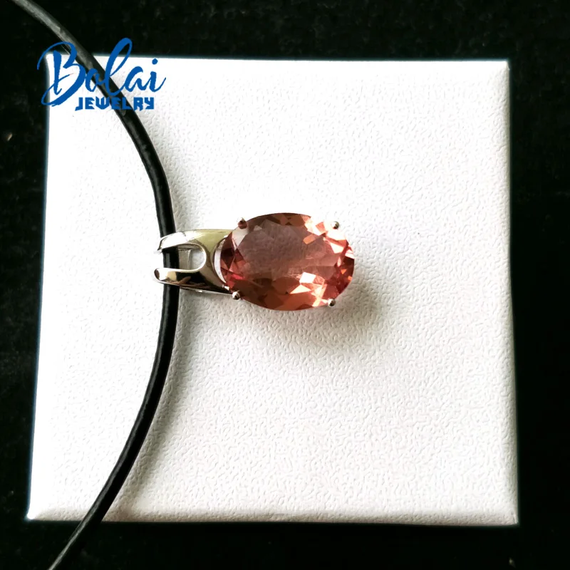 Bolaijewelry, 925 серебряная подвеска овальная 12*16 мм, создан драгоценный камень, элегантный дизайн, хорошее ювелирное изделие для женщин, повседневная одежда