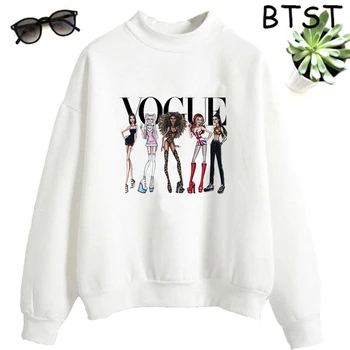 

Women Clothes Kawaii Vogue Pretty Girl Print Kpop Hoodies Gothic Clothes O-Neck Korean Hoodie Pullovers Sweatshirts Casual Tops
