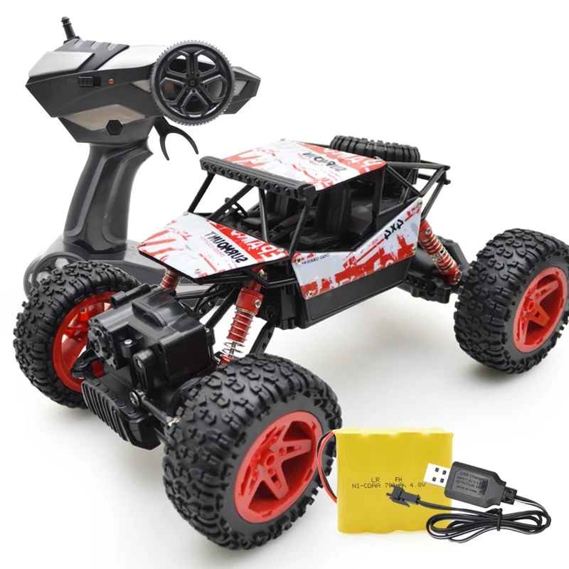 

Rc Car 4Wd 2.4Ghz Climbing Car 4X4 Double Motors Bigfoot Car Remote Control Model Off-Road Vehicle Toy Red