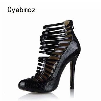 

Cyabmoz New Women Ankle Boots High Heels Shoes Woman Sexy Serpentine Party Dress Shoes Zapatillas Botas Zapatos Mujer Plus Size
