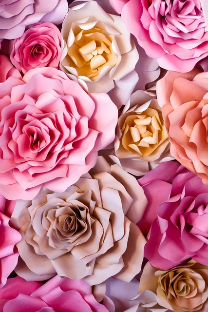 us 6 9 31 off huayi paper flowers background art fabric studio newborns backdrop children photography prop background xt 5703 in background from paper flower background