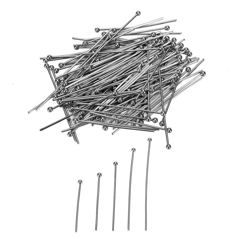 

250PC Stainless Steel Ball Needle Silver Mixed Pins 20mm-40mm For DIY Jewelry Findings Making Necklace Bracelet Accessories