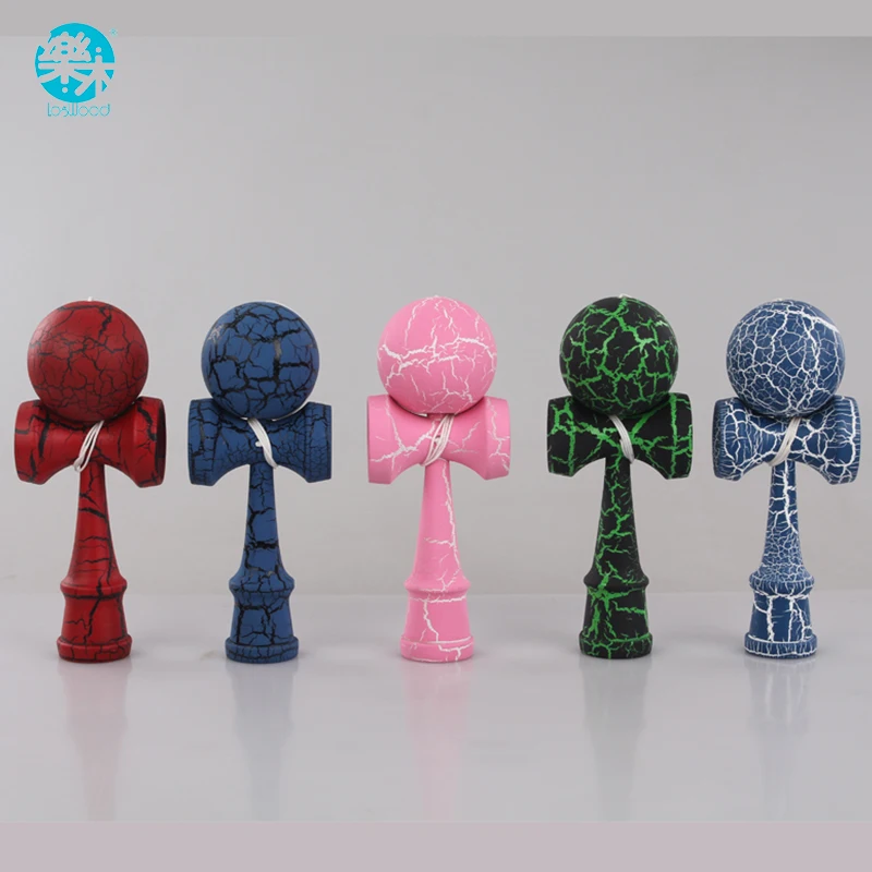 

Free shipping High quality wooden kendama toys best wooden toy for kids outdoor sport ball kendama Crack paint 18CM