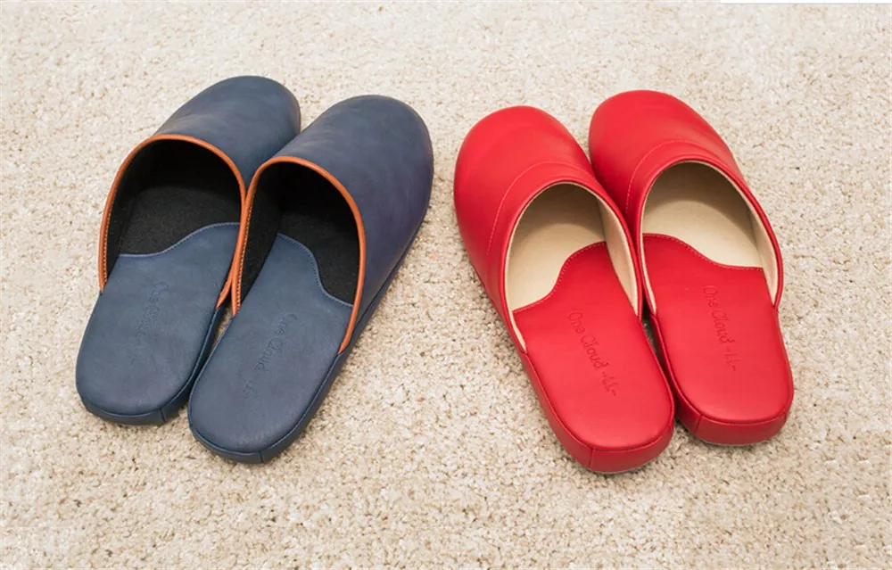 Men Women Leather Home Slippers (8)