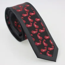 Yibei Coachella галстук красный Пейсли Цветочные, с черным Граничит узкие Для мужчин галстук новинка Marca микрофибры corbatas Седа