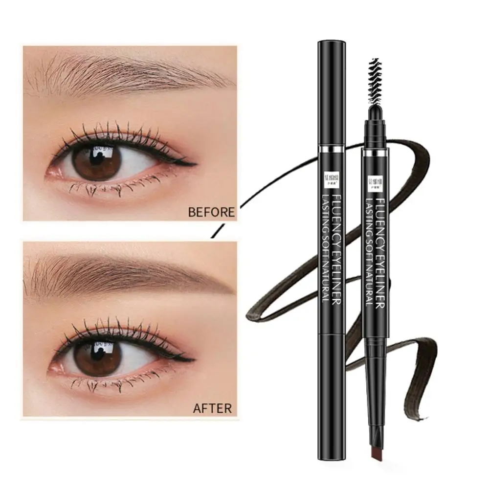 

Double-Ended 3D Eyebrow Pencil Mascara Brush Natural Eyebrow Tint Cosmetics Waterproof Pigment for Eyebrows Black Brown