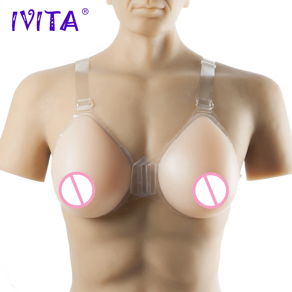 “ Silicone com Alças para Crossdresser Boobs Ivita Bege 1800g Formas