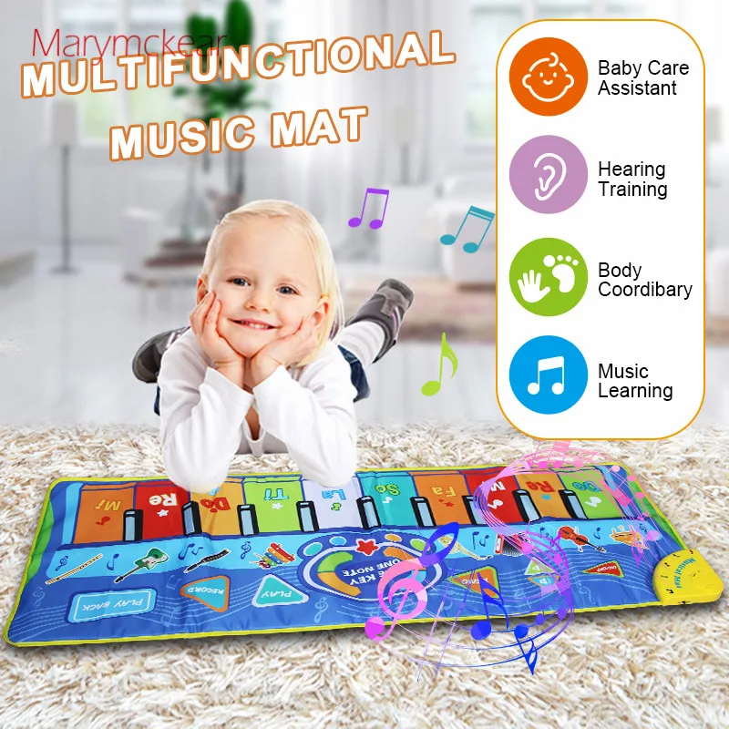 

130X48CM Baby Piano Mats Music Carpets Piano Keyboard Touch Play Game Musical Carpet Mat Educational Toys Gift