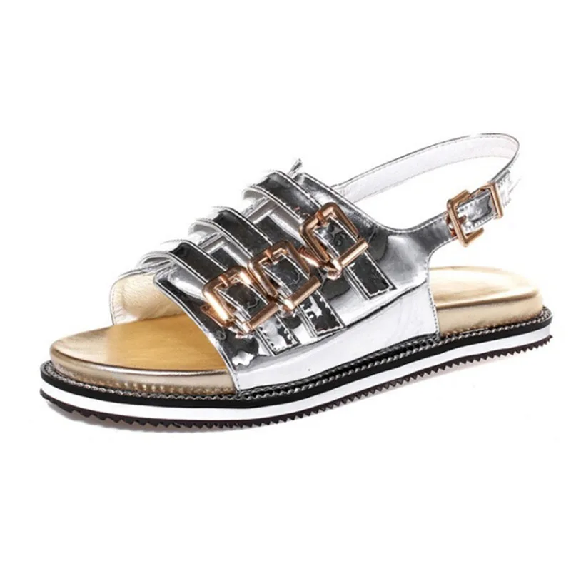 Summer Shoes Genuine Leather Platform Shoes Solid Swing Platform Women Sandals Lady's Wedges 