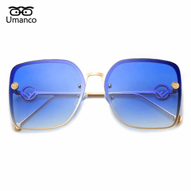 Umanco новые роскошные негабаритные Квадратные Солнцезащитные очки для женщин и мужчин металлическая оправа смола линзы модный дизайнерский бренд пляж туристический подарок
